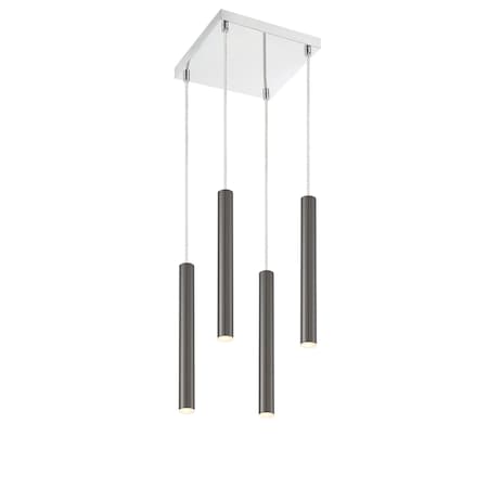 Z-Lite Forest 4 Light Island/Billiard, Chrome & Pearl Black 917MP12-PBL-LED-4SCH